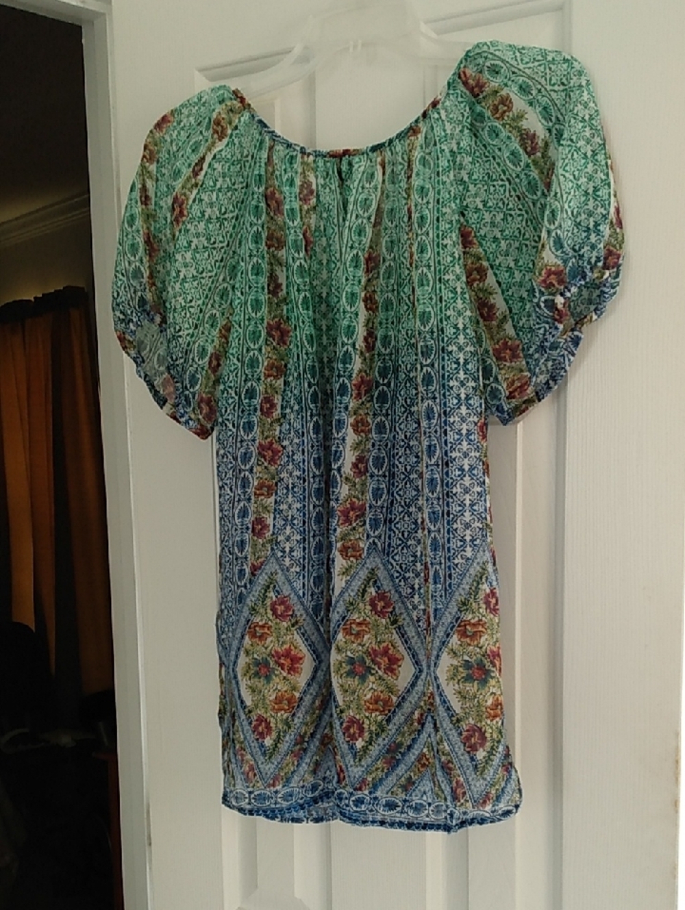 BOHO Round Neck Round Hem Top Blouse - Picture 7 of 10